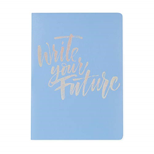 Graphique Large Vegan Leather Journal, Future – 7” x 9.5, 192 Lined Pages, The Quote “Write Your Future” Embellished in Silver Holographic Foil on the Cover – Perfect for Taking Notes, Lists and More